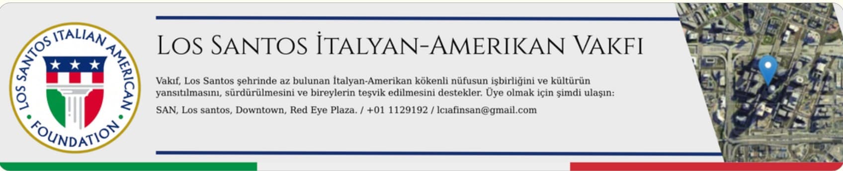 Los Santos İtalyan-Amerikan Vakfı reklamı